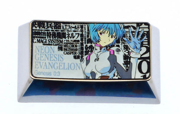 EVA, Ayanami Rei, 1.75U titanium alloy metal carved personalized keycaps, anime, gaming, cultural decoration, mechanical keyboard keycaps