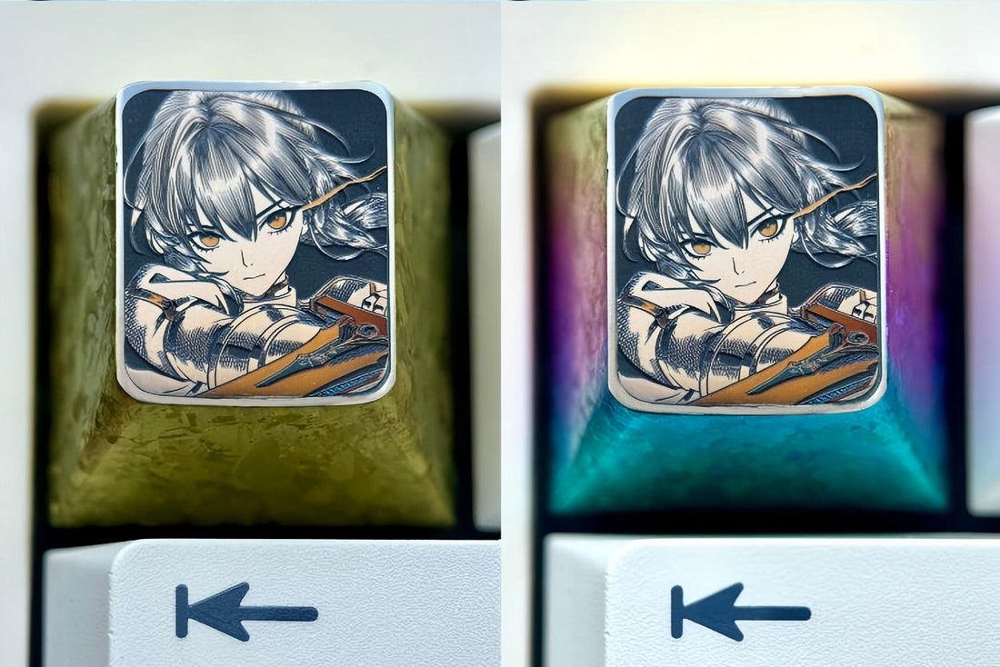 Saber, Altria Pendragon1U titanium alloy precision carved personalized keycaps, metal art keycaps for anime and game characters.
