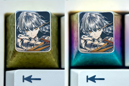 Saber, Altria Pendragon1U titanium alloy precision carved personalized keycaps, metal art keycaps for anime and game characters.