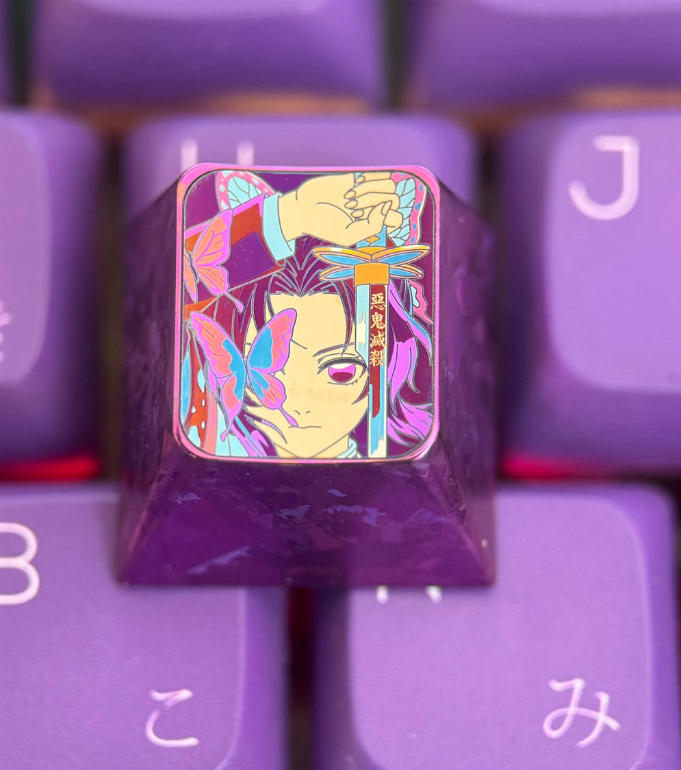 Demon Slayer: Kimetsu no Yaiba, Kochou Shinobu, Akaza, 1U titanium alloy personalized keycaps, anime game decorative keycaps