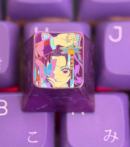 Demon Slayer: Kimetsu no Yaiba, Kochou Shinobu, Akaza, 1U titanium alloy personalized keycaps, anime game decorative keycaps