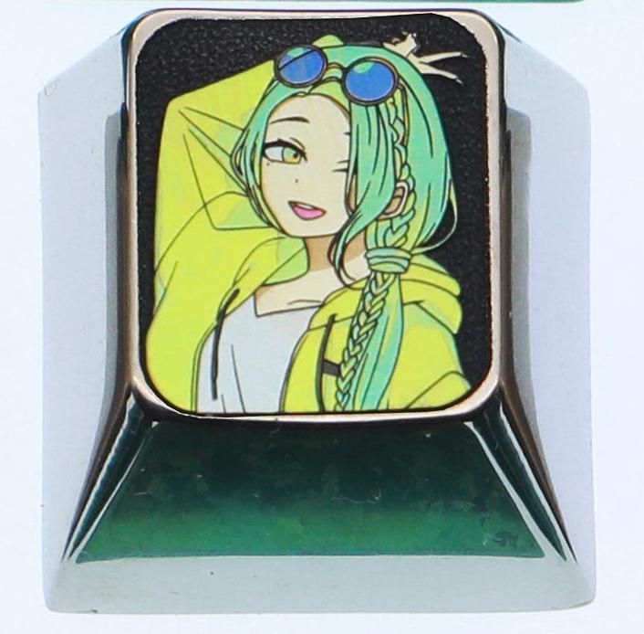 Hatsune Miku theme, 10 styles, highly selectable, 1 U titanium alloy personalized keycap, animation game music culture creative decoration keycap, metal art keycap
