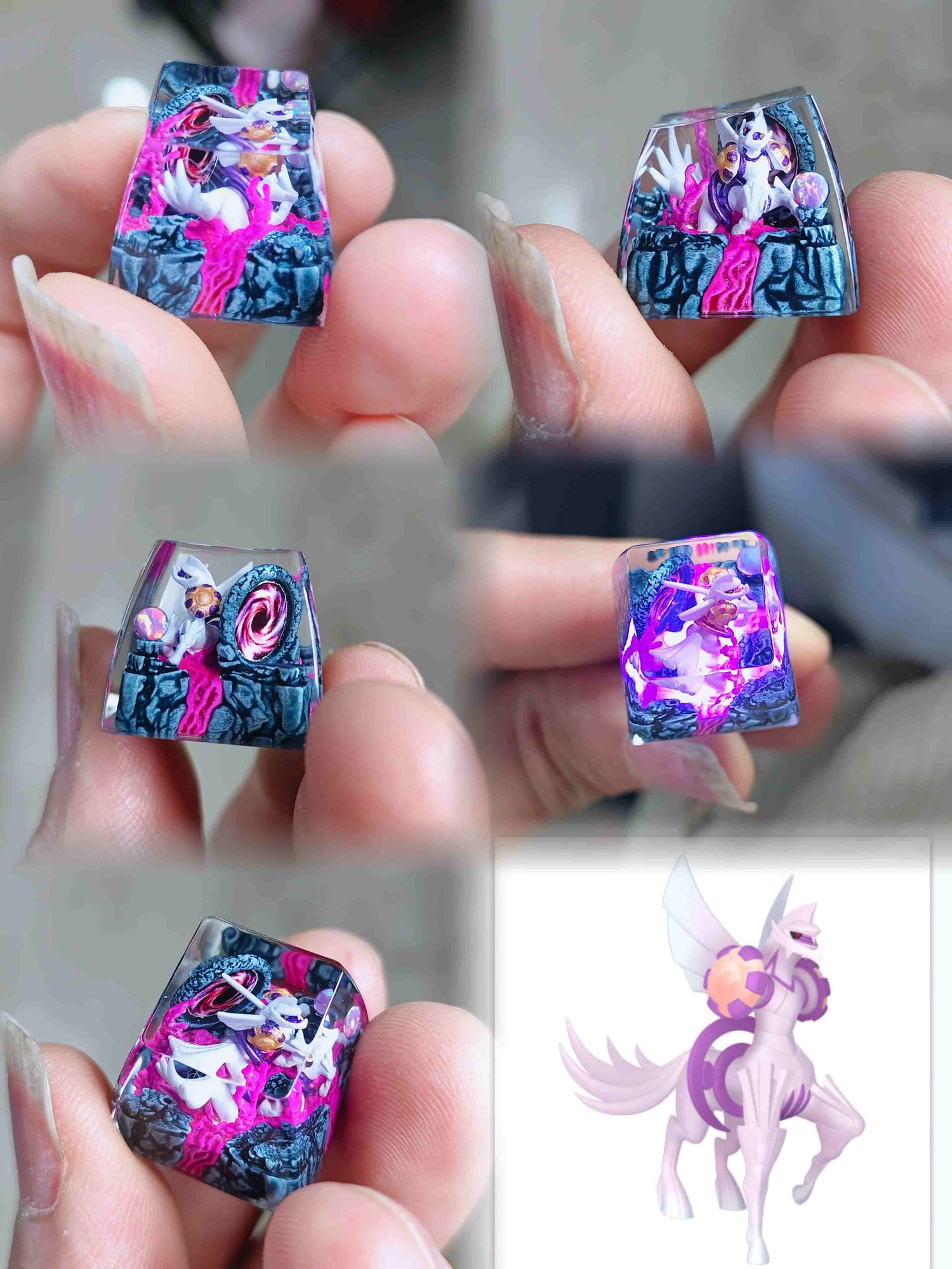 Pok é mon Mythical Beast Collection, Crystal Drops of Glue Material Artisankeycaps, Anime, Game, Culture, Creativity, Peripheral Decoration, Personalized Keycaps
