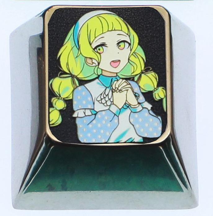 Hatsune Miku theme, 10 styles, highly selectable, 1 U titanium alloy personalized keycap, animation game music culture creative decoration keycap, metal art keycap