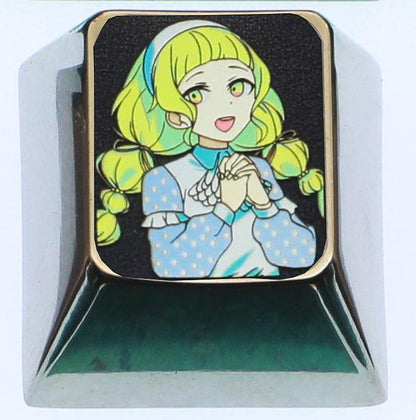 Hatsune Miku theme, 10 styles, highly selectable, 1 U titanium alloy personalized keycap, animation game music culture creative decoration keycap, metal art keycap