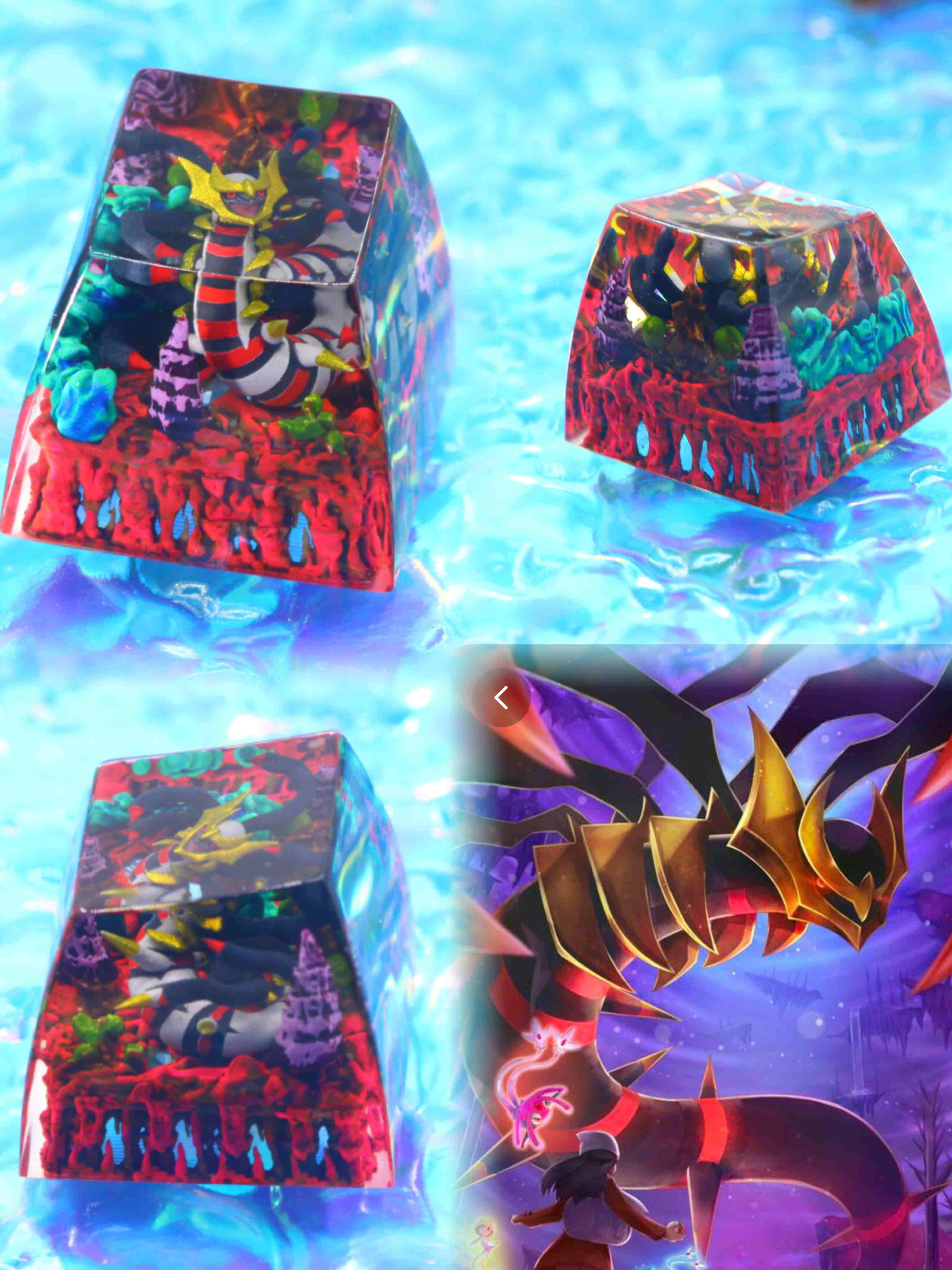 Pok é mon Mythical Beast Collection, Crystal Drops of Glue Material Artisankeycaps, Anime, Game, Culture, Creativity, Peripheral Decoration, Personalized Keycaps
