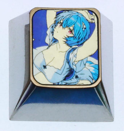 Anime game character swimsuit collection, 1U titanium alloy personalized keycap height optional, metal carving decoration creative keycap