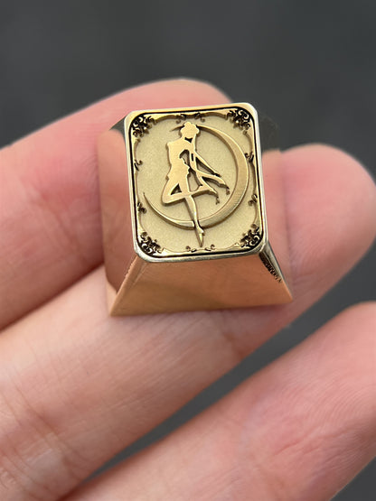SAILOR MOON, Tsukino Usagi, 1U brass material personalized keycap, anime and game culture creative keycap.
