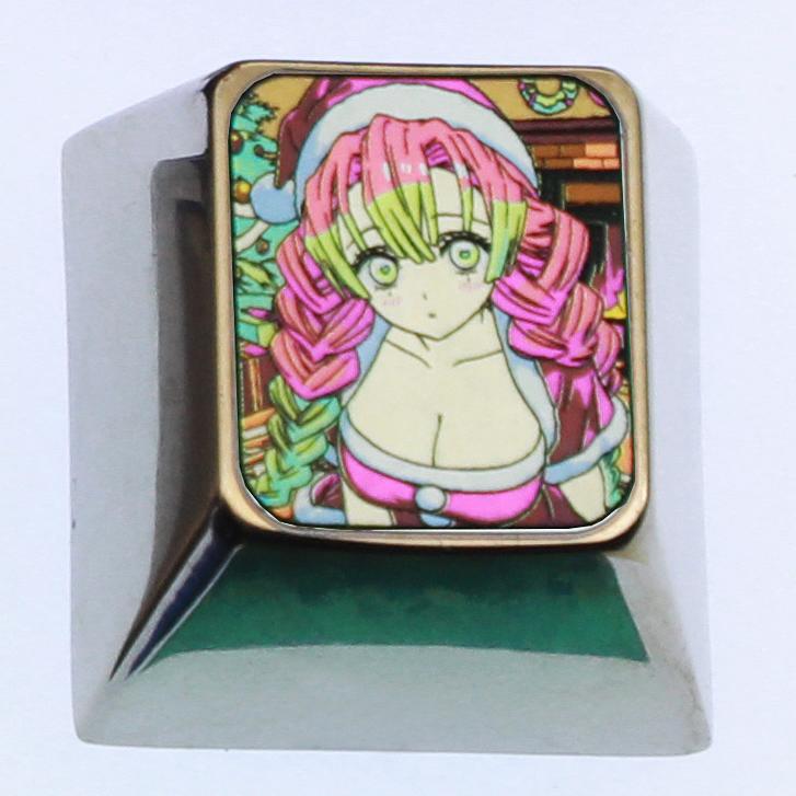 Anime game character swimsuit collection, 1U titanium alloy personalized keycap height optional, metal carving decoration creative keycap