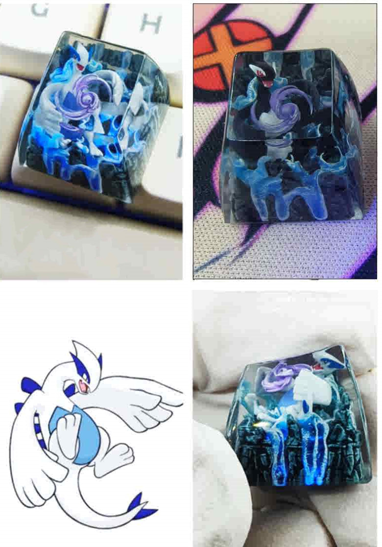 Pok é mon Mythical Beast Collection, Crystal Drops of Glue Material Artisankeycaps, Anime, Game, Culture, Creativity, Peripheral Decoration, Personalized Keycaps