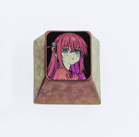 BOCCHI THE ROCK!， Colored titanium alloy carved keycaps, personalized keycaps, mechanical keyboard decorative keycaps