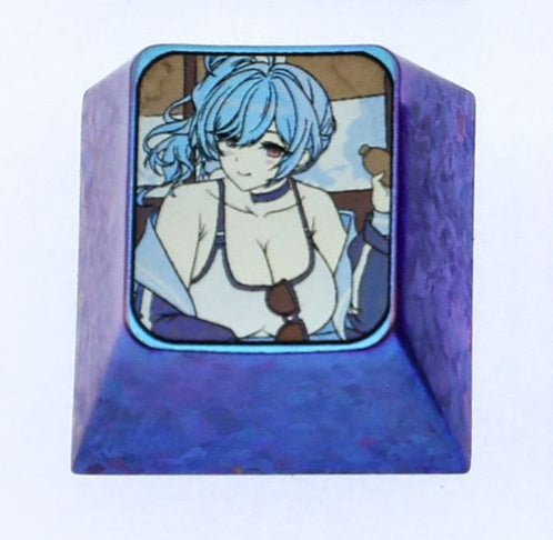 Azur Lane 1U Titanium Alloy Personalized Keycaps Anime Game Characters Metal Decorative Art Keycaps