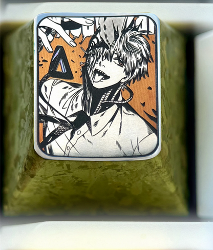Chainsaw Man, Denji, 1U titanium alloy precision carved personalized keycaps, anime and game character creative carved keycaps