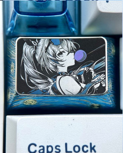 Honkai: Star Rail, Silver Wolf 1.5U Titanium Alloy, Anime Game Metal Carving Art Keycaps