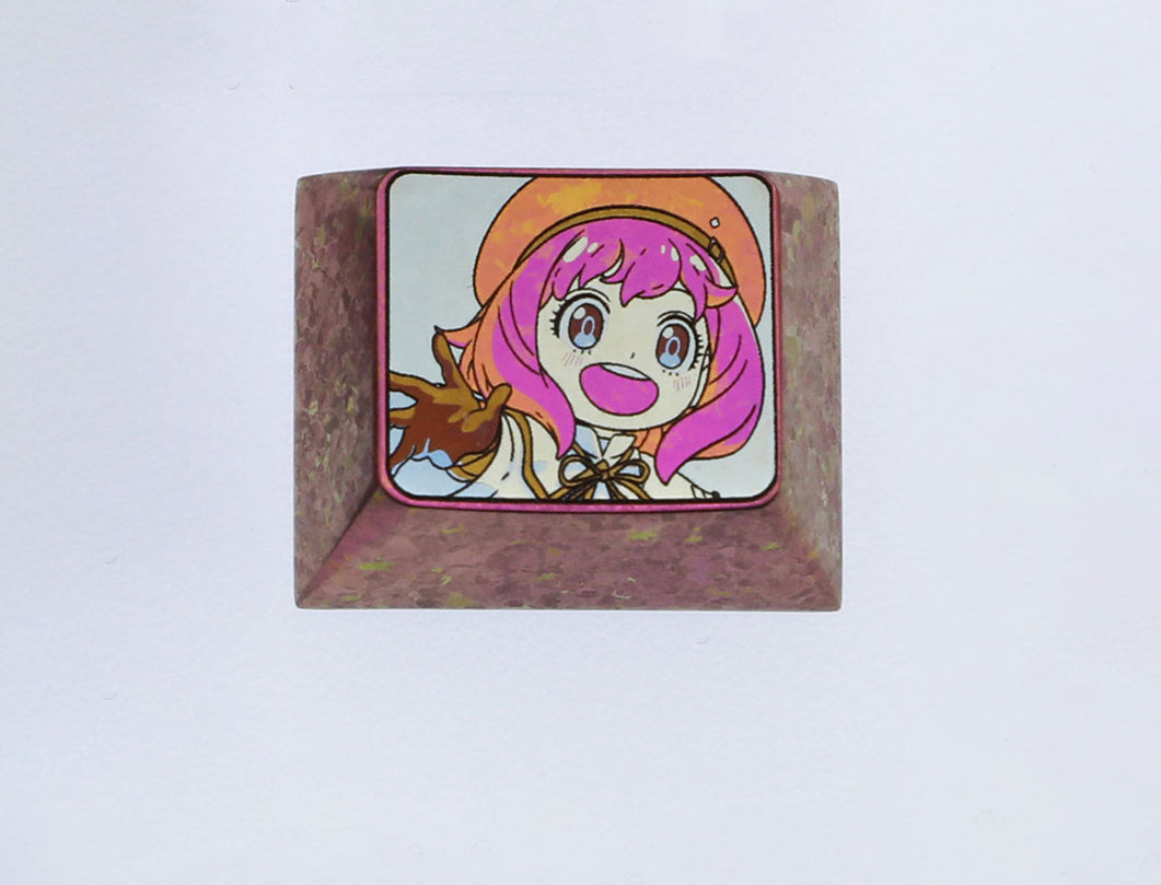 SPY × FAMILY, Anya Forger 1.25U, titanium alloy carved colored keycaps, personalized keycaps, mechanical keyboard decorative keycaps.