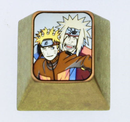 Naruto, 1U/1.75U titanium alloy metal personalized keycaps, decorative keycaps, anime character keycaps