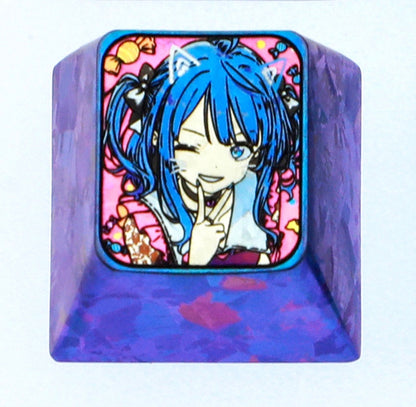 too many losing heroines! , 1U/1.25U titanium alloy personalized keycaps, metal carved anime peripheral products.