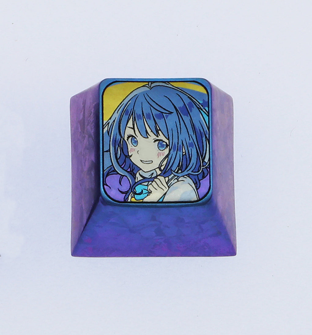 too many losing heroines!  Colorful titanium alloy carved personalized keycaps, decorative keycaps
