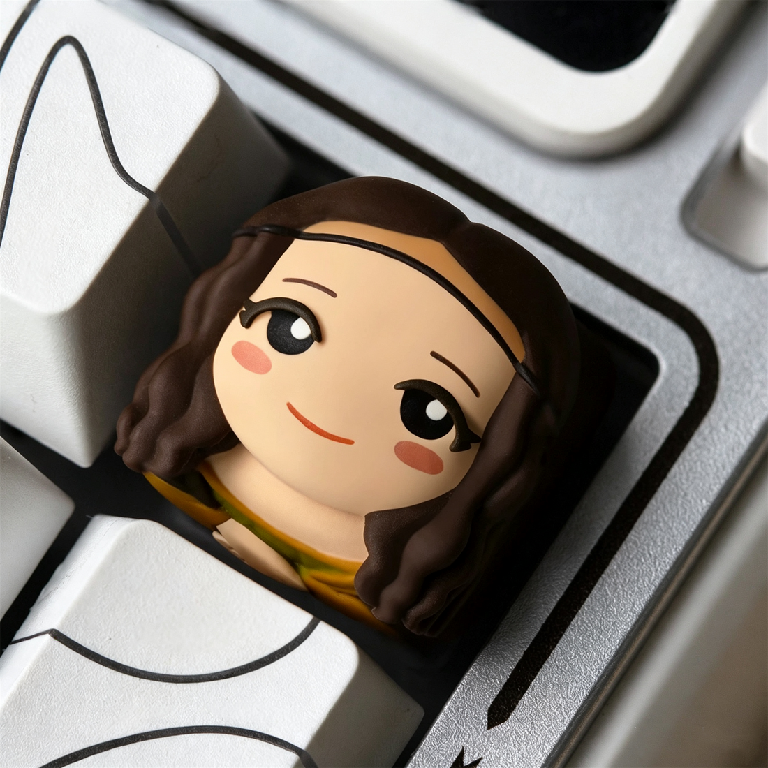 World renowned painting series, Multi colored resin molded personalized keycaps, emergency switch shaped mechanical keyboard decorative keycaps