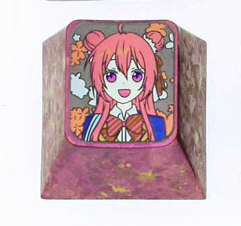 Matsuzaka Satou, Akurajima Mai, 1U titanium alloy carved personalized keycaps, metal decorative keycaps, anime art keycaps