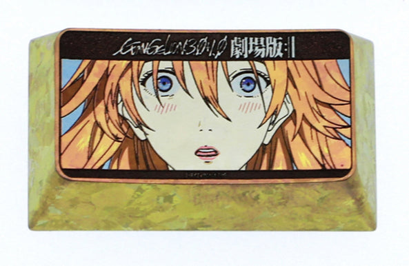 EVA Theater Edition Asuka, 1.75U Titanium Alloy Personalized Keycaps, Anime Game Cultural Creative Metal Carving Keycaps