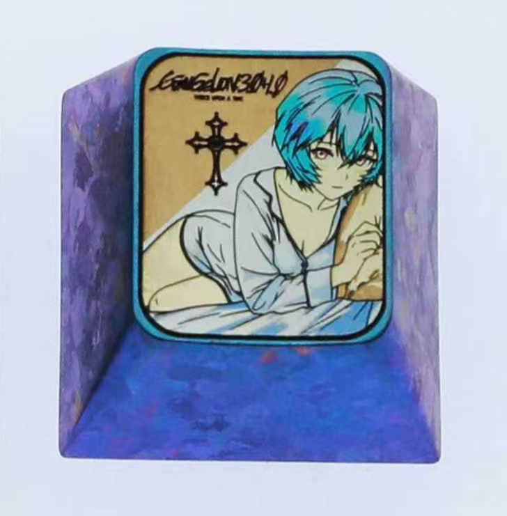 EVA, Ayanami Rei Cross, 1U Titanium Alloy Personalized Keycaps, Anime Game Creative Decorative Keycaps