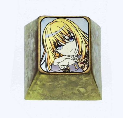 Misumi Hatsune, 1U titanium alloy personalized keycap, anime character metal decorative keycap