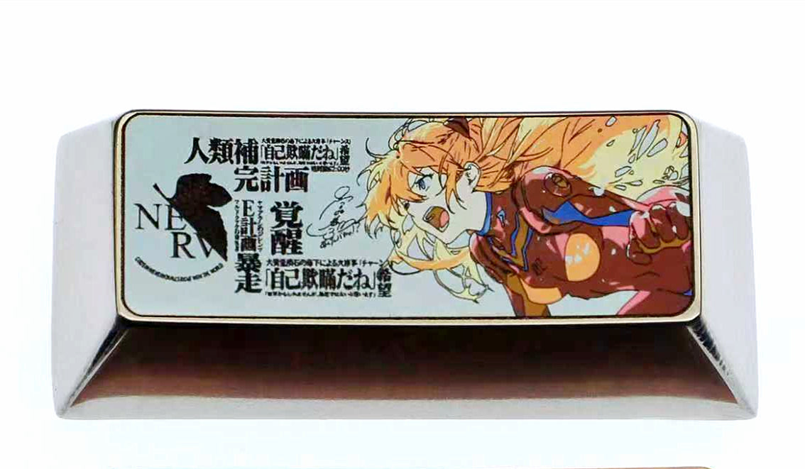 EVA series, Asuka 2.25U titanium alloy decorative keycaps, anime and game creative personalized keycaps, mechanical keyboards, artistic keycaps