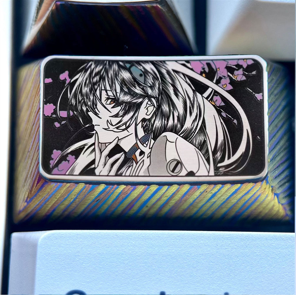 EVA Ayanami Rei, 1.75U titanium alloy personalized keycap, anime and game creative metal carving decorative keycap