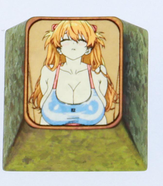 Anime game character swimsuit collection, 1U titanium alloy personalized keycap height optional, metal carving decoration creative keycap