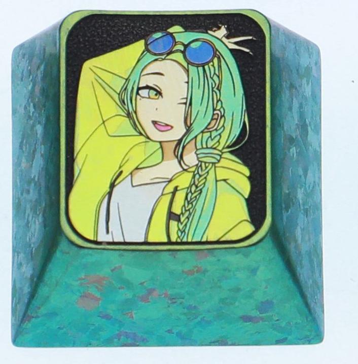 Hatsune Miku theme, 10 styles, highly selectable, 1 U titanium alloy personalized keycap, animation game music culture creative decoration keycap, metal art keycap