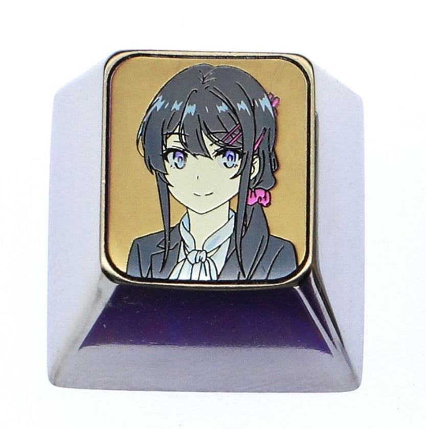 Sakurajima Mai, 1U titanium alloy personalized keycap, anime and game cultural creative metal carved keycap
