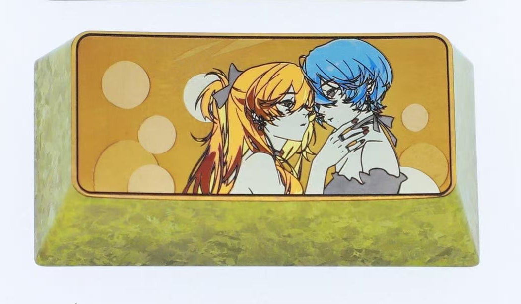 EVA, Asuka/Ayanami Rei, 2U titanium alloy personalized keycaps, game anime cultural creative metal carved keycaps