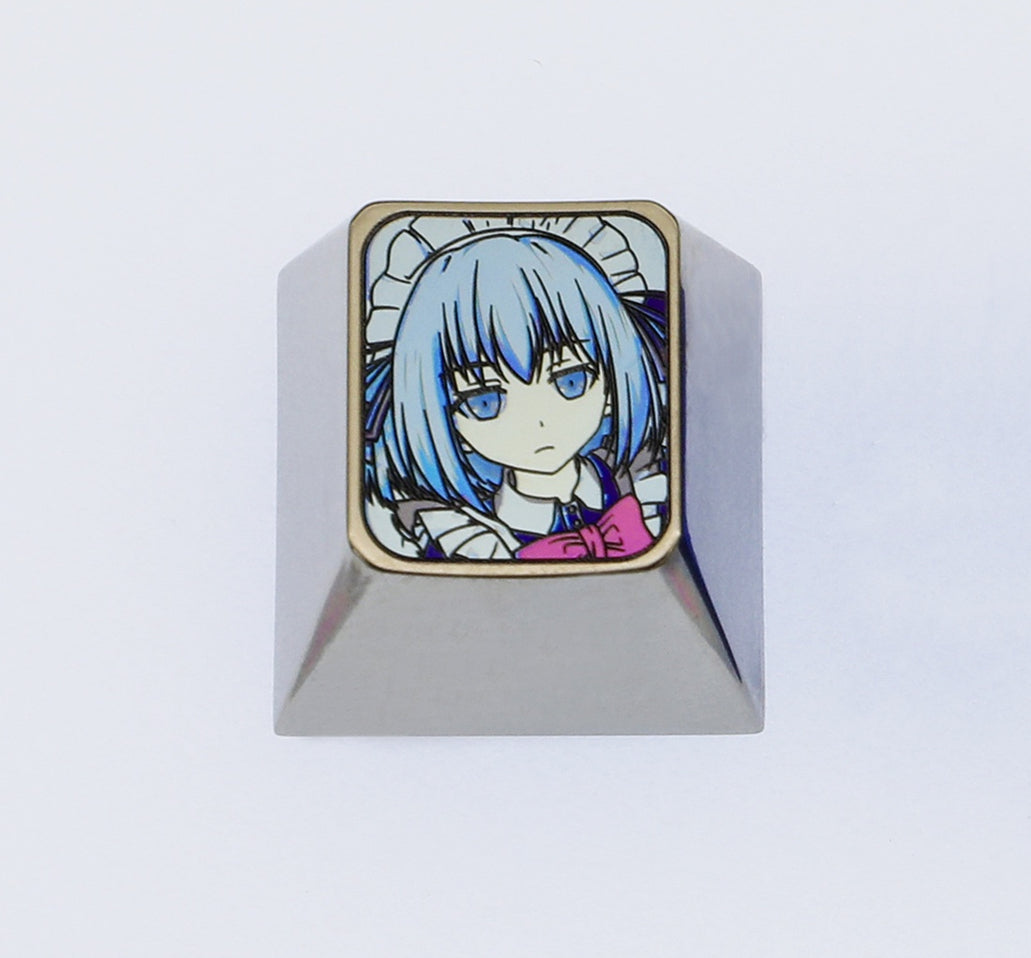 DATE A LIVE, Tobiichi Origami maid outfit, titanium alloy personalized keycaps, decorative keycaps.