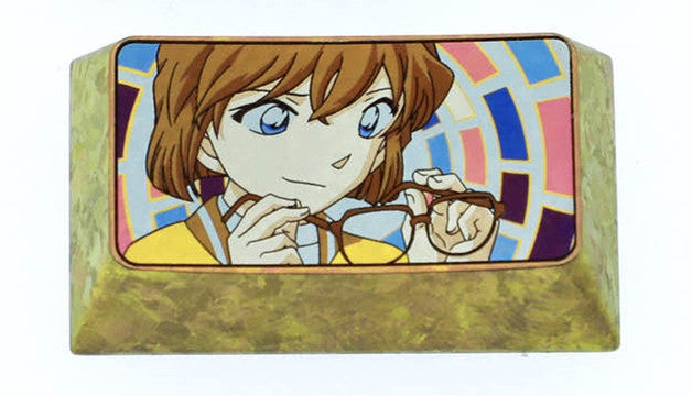 Detective Conan, Anita Hailey, 1.75U titanium alloy metal carved personalized keycaps, anime game culture decoration mechanical keyboard keycaps