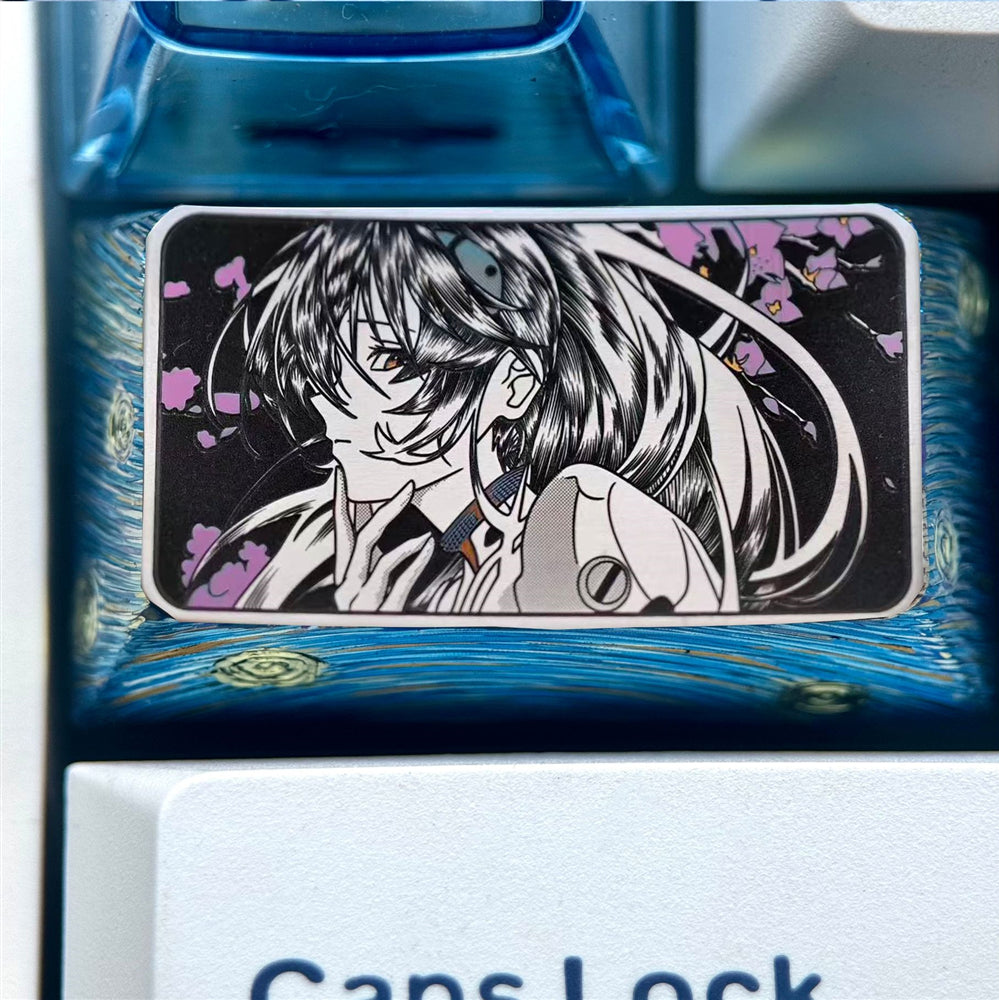 EVA Ayanami Rei, 1.75U titanium alloy personalized keycap, anime and game creative metal carving decorative keycap
