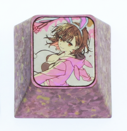 A Certain Scientific Railgun, Misaka Mikoto, 1U titanium alloy personalized keycaps, anime game cultural creative metal decorative keycaps, mechanical keyboard anime keycaps