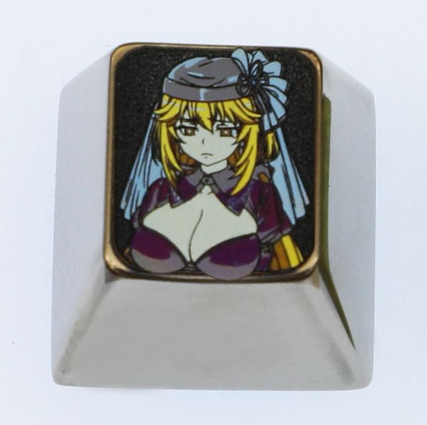 Shokuhou Misaki, 1U titanium alloy personalized keycap, metal decorative art keycap around anime and game characters