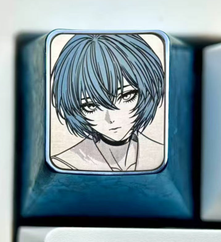 EVA, Asuka, Ayanami Rei, 1U titanium alloy precision carving, metal carving point color decoration keycaps around anime and game characters.