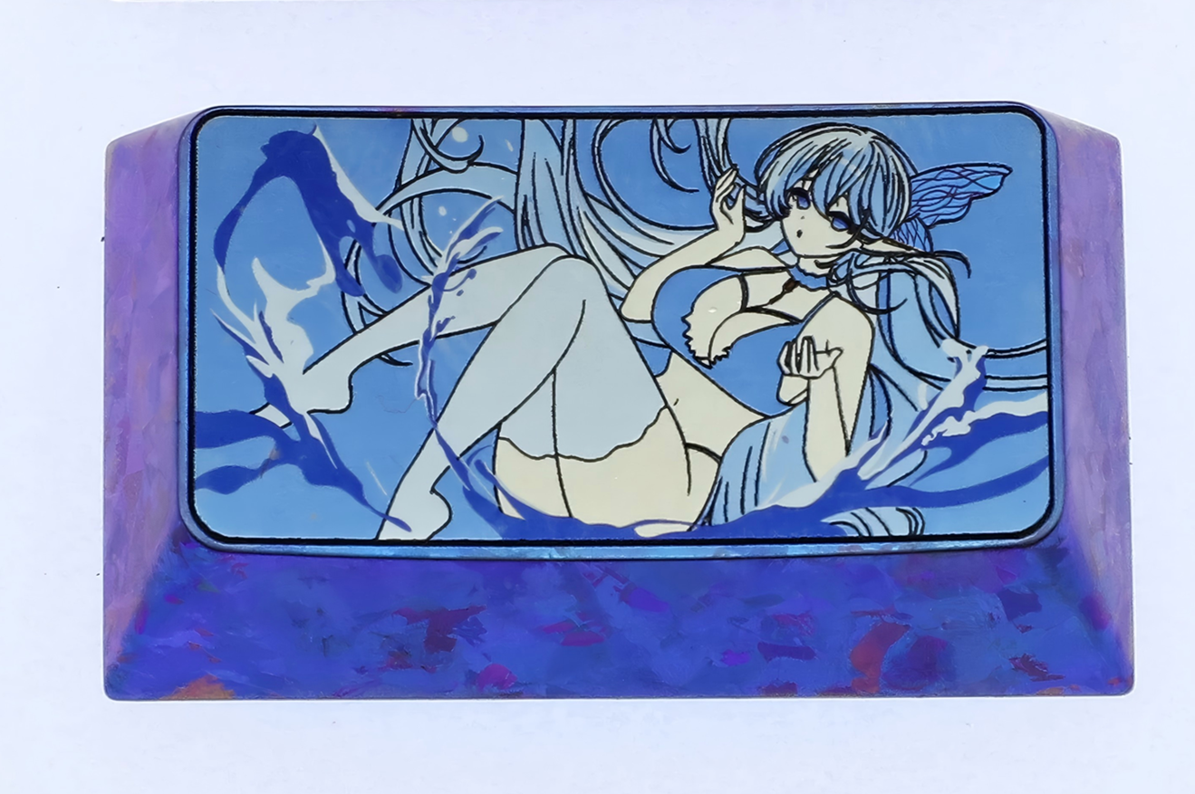 Azur Lane, Albion, 1.75U titanium alloy personalized keycaps, creative keycaps for anime and gaming peripherals
