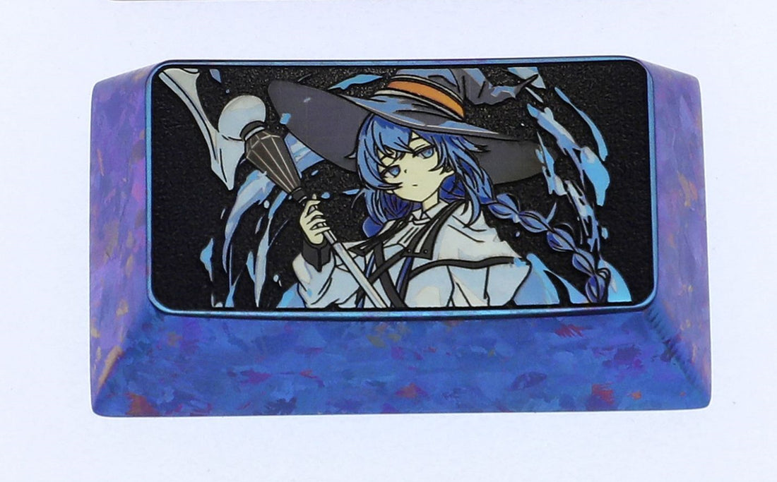 Quest of Memories, Roxy, 1.75U titanium alloy personalized keycaps, metal keycaps for anime and game peripheral characters