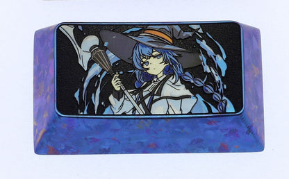 Quest of Memories, Roxy, 1.75U titanium alloy personalized keycaps, metal keycaps for anime and game peripheral characters
