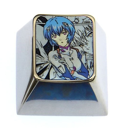 EVA, Asuka, Ayanami Rei, 1U titanium alloy personalized keycaps, anime and game character art carved metal keycaps