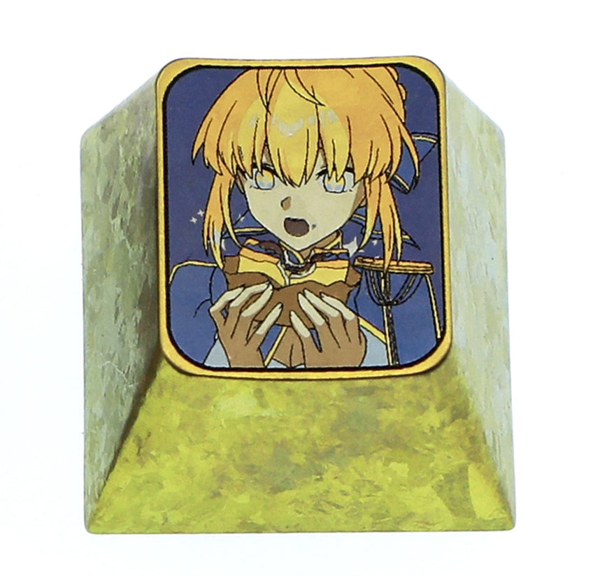 Saber, 1U titanium alloy personalized keycaps, metal creative carved keycaps around anime and game characters