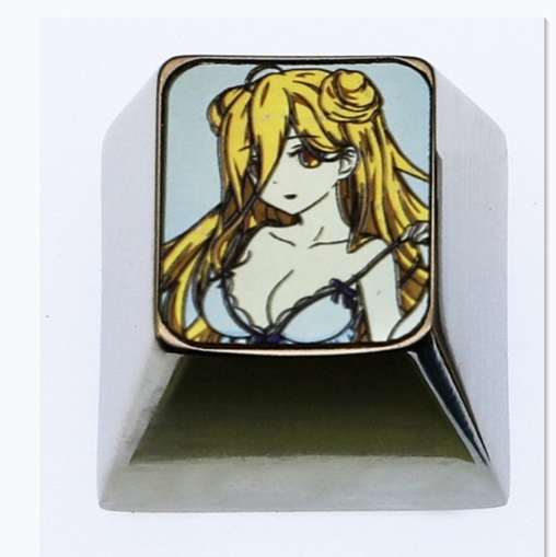 Hoshimiya Mukuro, 1U titanium alloy personalized keycaps, decorative keycaps, keyboard metal keycaps