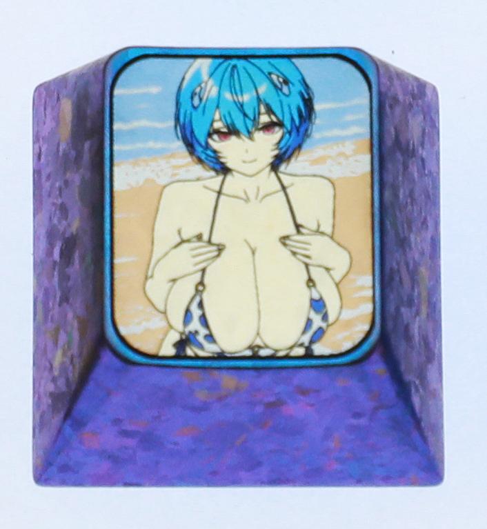 Anime game character swimsuit collection, 1U titanium alloy personalized keycap height optional, metal carving decoration creative keycap