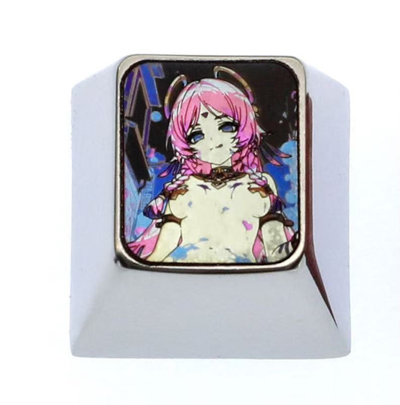 Genshin Impact, Citlali, 1U titanium alloy metal personalized keycaps, anime and game character carving art creative keycaps