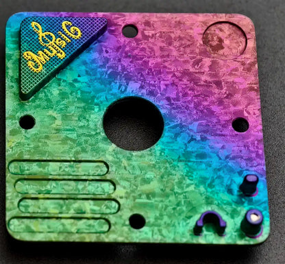 4U personalized keycaps for record players, Timascus‌，titanium alloy decorative keycaps, artistic custom keycaps