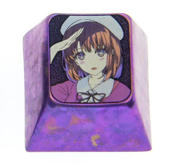 Megumi Kato, 1U titanium alloy personalized keycap, anime and game metal carving cultural creative keycap
