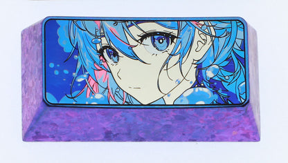 Virtual singer Tianyi, 2U titanium alloy personalized keycaps, metal carving art keycaps for anime, gaming, music, and peripherals